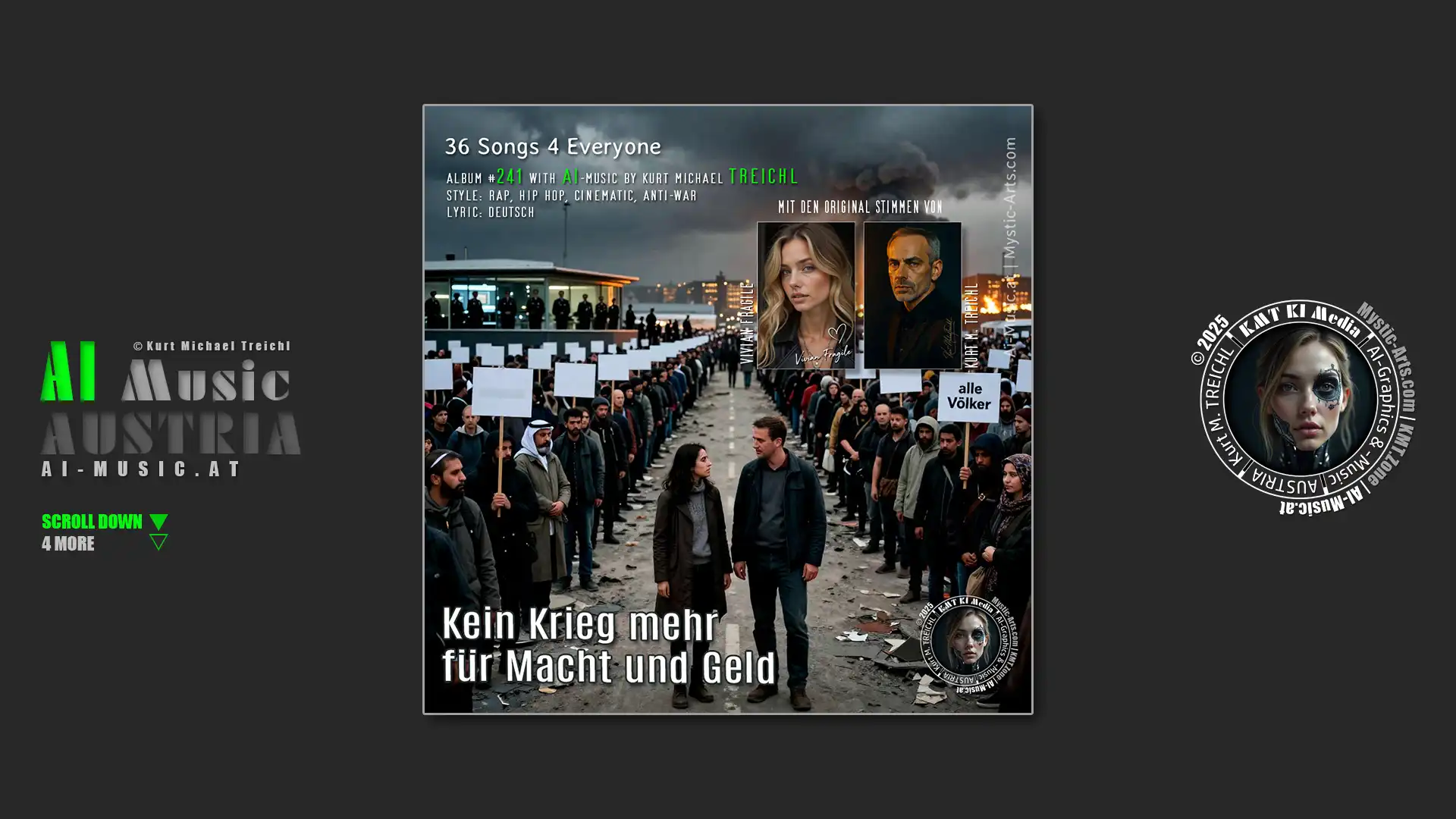 Cover Kein Krieg mehr für Macht und Geld - AI Music Austria